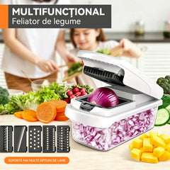 Set 15 Piese Dispozitiv de Tăiat Legume de Bucătărie, Răzătoare Profesională pentru Cartofi și Ceapă, Feliere și Mărunțire Rapidă, Separator Ouă Inclus