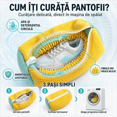 👟✨【Cumpără 1 Primești 1 Gratuit】Spală adidașii la mașină fără griji: Sacul inovator care imită spălarea manuală!