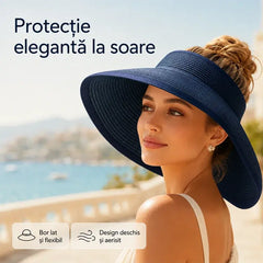 👒 Protejează-te de soare! Pălărie de plajă pliabilă cu boruri largi, eleganță și protecție totală! ☀️✨
