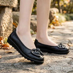 Pantofi din Piele cu Fundiță: Talpă Moale contra Oboselii, Colecția 2026, Mărimi 35-41