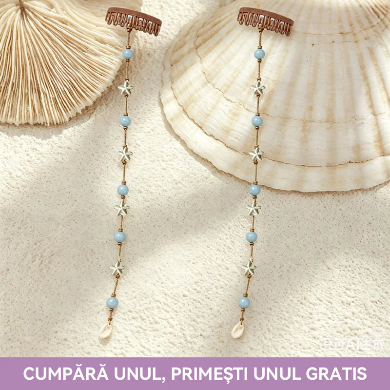 🎁Cumpără 1 Primești 1 Gratuit🐚Agrafă de Păr cu Lanț și Scoici în Stil Marin