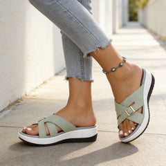 👡✨【Talpă ultra moale】Sandale de vară din piele naturală, cu barete încrucișate și design la modă