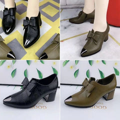 🔥【Premiat】Pantofi din piele naturală, stil retro britanic, cu toc