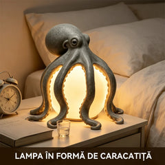 ✨Veioză de Masă Creativă în Formă de Caracatiță, Lampă Decorativă din Rășină Stil Marin, Lumină de Veghe pentru Dormitor și Living