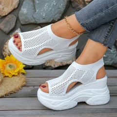 ✨Sandale de Damă cu Platformă și Mesh Aerisit – Înălțime 9.5cm, Stil Casual și Confortabil pentru Vară