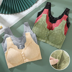😍 【Cumpără 2 Primești 1 Gratuit】👙 Sutien de Damă din Dantelă fără Sârmă cu Închidere pe Față