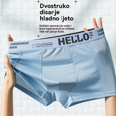 🔥【6 buc】Boxeri bărbătești din material Air Mesh Ice Silk. Elastic, confortabil și respirabil.