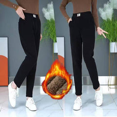 【Recomandat!】 Pantaloni groși, confortabili din catifea reiată, cu căptușeală fleece pentru iarnă