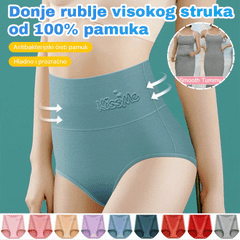 💖【Set de 6 bucăți】Chiloți de damă din bumbac cu talie înaltă, cu efect de ridicare a feselor