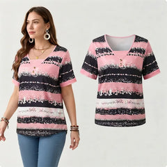 👚Tricou Uni cu Imprimeu, Design în Două Piese False