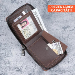💼【100% piele naturală premium】Portofel elegant cu protecție anti-RFID (anti-scanare)