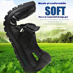 😎👞【Piele naturală premium – versiune nou îmbunătățită】Sandale bărbătești high-end din piele naturală, cu design perforat