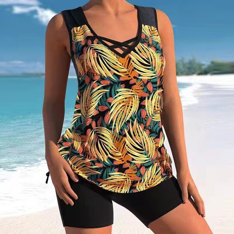🩱Reducere produs nou – Revine în curând la prețul inițial👙Costum de baie din două piese pentru femei, cu imprimeu etnic🌊