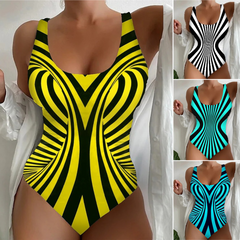 🔥【40-120kg】👙 Costume de baie moderne și confortabile, cu uscare rapidă – design unic în dungi