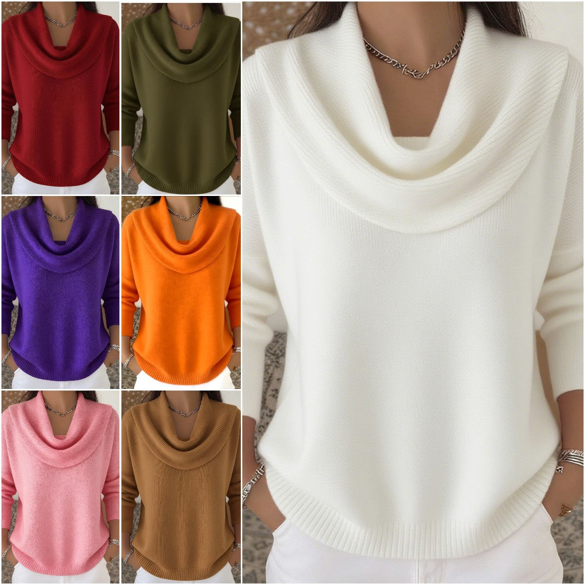 🔥Νέο μονόχρωμο πουλόβερ με μακριά μανίκια για το φθινόπωρο/χειμώνα 2025