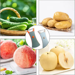 【3 buc】Curățător Multifuncțional 2-în-1 pentru Legume și Fructe: Cu Două Lame Rotative și Carcasă de Protecție, Ghilotina de Curățat Cartofi și Roșii