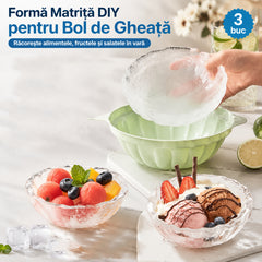 Formă Matriță DIY pentru Bol de Gheață: Creativă și Reutilizabilă, Ideală pentru Răcorirea Alimentelor, Fructelor și Salatelor în Vară