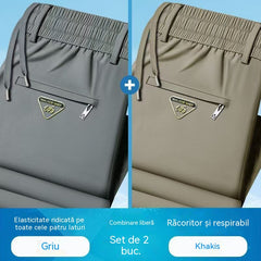 【cumpără 1 și primești 1 gratuit】Pantaloni elastici de vară pentru bărbați, din mătase glacială