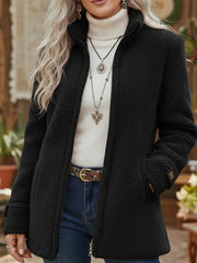 📢【Nouă sosire】Geacă din fleece uni cu fermoar – Combinația perfectă de confort și stil