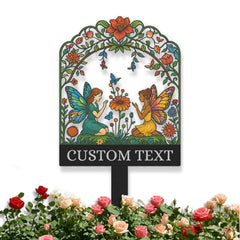 Ornament Metalic în Formă de Pasăre Colibri și Flori – Artă de Curte, Plăcuță Decorativă pentru Gard sau Perete