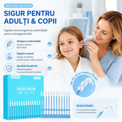 👂【Set de 4 cutii/96 bucăți】Bețișoare de urechi cu vârf din silicon — curățare profundă a urechilor, sigure și delicate, potrivite pentru întreaga familie