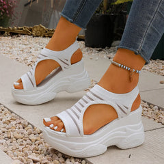 Sandale Sport cu Platformă Înaltă și Material Textil Elastic – Stil Modern, Confortabile și Ușoare