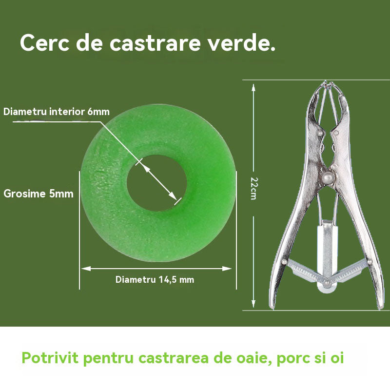 [1 clește de expansiune + 100 de inele de coadă]Pensă pentru tăierea cozii de porc și de oaie, castrare fără sânge