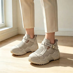 【Efect de înălțare invizibil】Pantofi casual eleganți, perforați, respirabili și confortabili