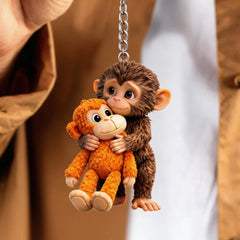 🎁Cumpără 1, primești 1 gratuit🐵💕Breloc 3D Maimuță Îmbrățișată