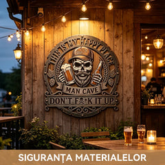 🍻💀Placă Metalică Decorativă de Perete - Stil Industrial/Retro “Man Cave”