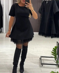 🍂Un best-seller care primește numai complimente｜Rochie în stil franțuzesc, cu talie accentuată și tul inserat, subțiază silueta și denotă eleganță🍂