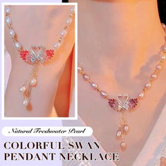 🦢✨Colier elegant și luxos cu perlă în formă de lebădă