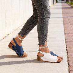 Sandale de Vară Dama cu Platformă Orthopedică, Încălțăminte Confortabilă cu Talpă Moale, Sandale Casual cu Design Color-Block