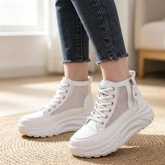 👟 Pantofi sport casual înalți, din material tip plasă respirabil