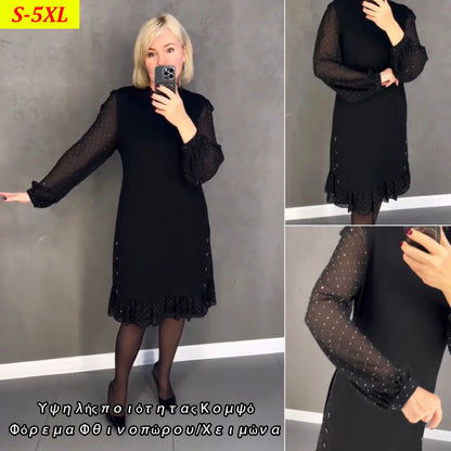 💖💖【S-5XL】🍁🍂Υψηλής ποιότητας κομψό φόρεμα φθινοπώρου και χειμώνα νέο στυλ