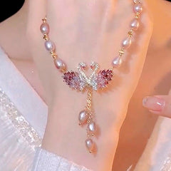 🦢✨Colier elegant și luxos cu perlă în formă de lebădă