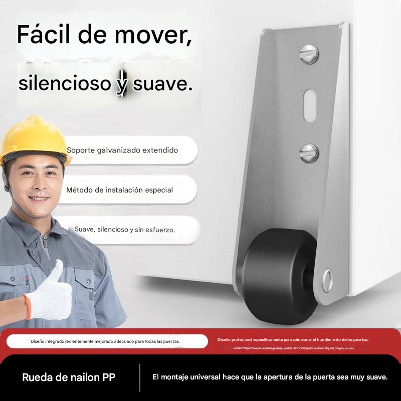 【8 roți + 32 șuruburi】——23 €🚪 Suport de Ușă Glisantă cu Roți – Silențios, Reglabil și Ușor de Instalat 🔧