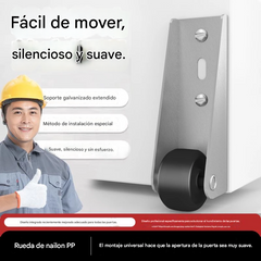 【8 roți + 32 șuruburi】——23 €🚪 Suport de Ușă Glisantă cu Roți – Silențios, Reglabil și Ușor de Instalat 🔧