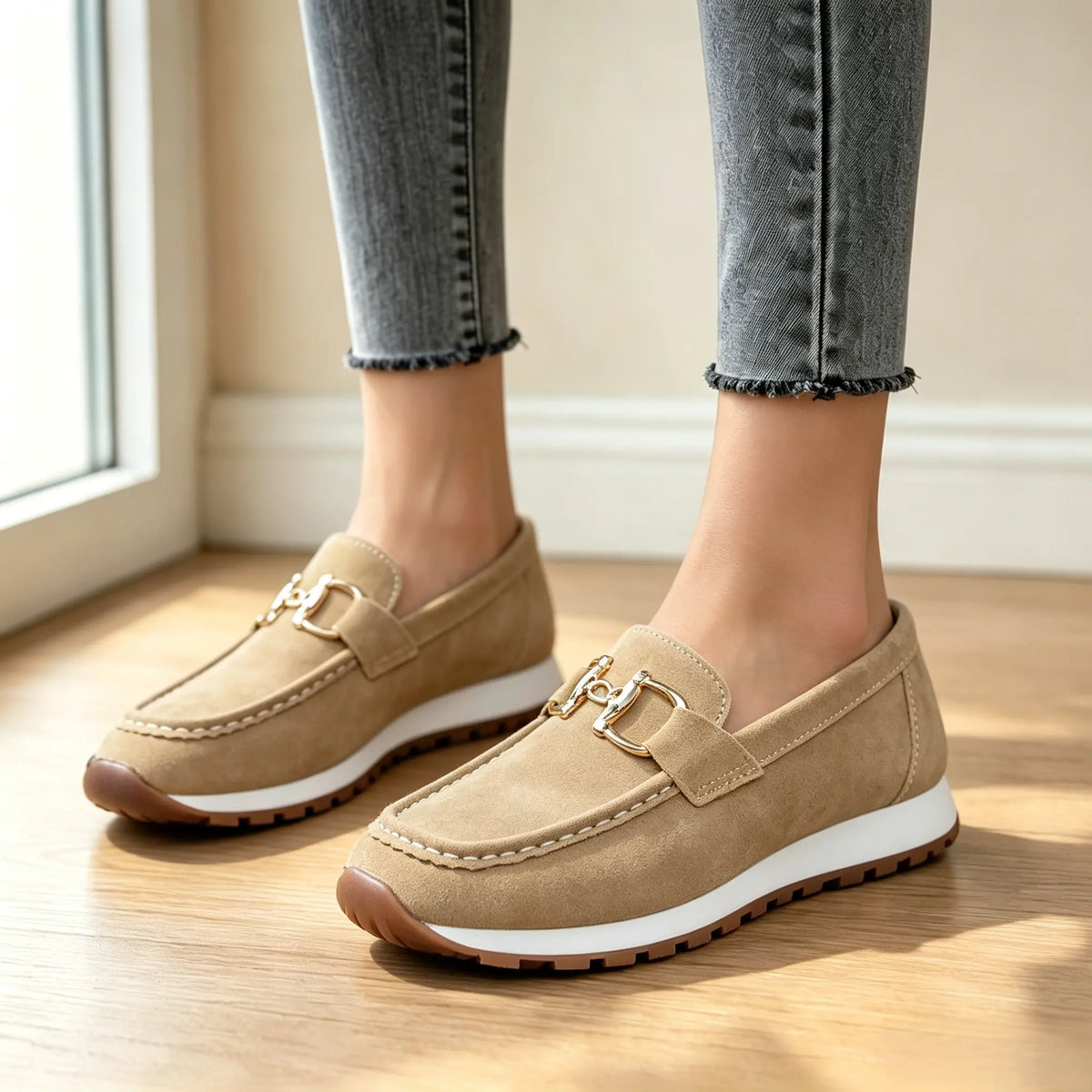 ✨ Confort absolut și stil retro! Mocasini casual slip-on cu cataramă metalică (Piele moale / Talpă flexibilă anti-șoc / Ușor de încălțat / Culori: Negru, Maro, Albastru, Kaki, Gri / Mărimi 36-43)! 👟