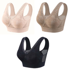 😍❤️【Set 3 bucăți】✨ Sutien din dantelă fără sârmă pentru femei — potrivit pentru 40–120 kg