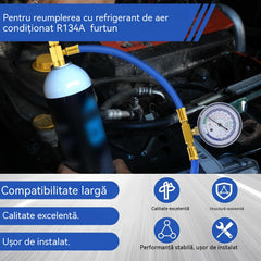 🔧❄️ Furtun de reîncărcare agent frigorific R134a AC cu manometru – Etanș, ușor de citit și compatibil cu mașini, camioane sau aparate de aer condiționat de uz casnic – Reîncărcare sigură DIY 🚗