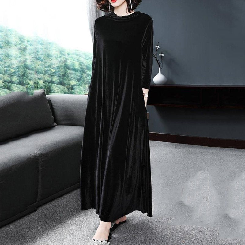 50% reducere 🔥 O rochie elegantă din catifea aurie care emană farmec din interior spre exterior!
