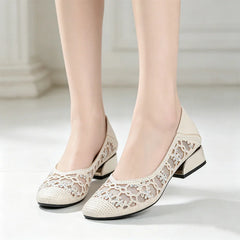 Pantofi de Vară Eleganți din Plasă cu Pietre Strass: Talpă Moale, Design Decupat Respirabil pentru Mămici, Mărimi 35-40