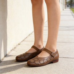 Pantofi din Piele Naturală de Damă, cu Decupaje Respirabile, Talpă Moale Flexibilă, Ortopedici pentru Atenuarea Durerilor de Picioare și Suport Fascită Plantară