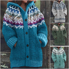 🔥【S~5XL】🔥Jachetă nouă, stilată, retro, cu glugă, multicoloră, pentru toamnă/iarnă