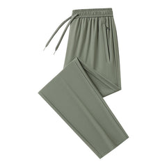 💪【M-6XL】❄️ Pantaloni casual din mătase rece cu elasticitate ridicată – comozi, răcoroși și perfecți pentru mărimi mari