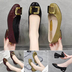 【Foarte economic!】Pantofi de damă plați, moderni și eleganți, cu cataramă metalică