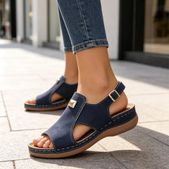 👡【Piele Naturală de Prim Strat, Versiune Nouă Îmbunătățită】Sandale Fashion Confortabile cu Talpă Moale