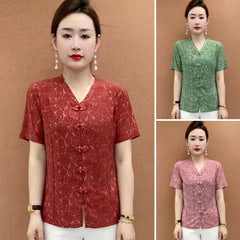 【XL-5XL】👚Tricou elegant în stil retro,pentru vara anului 2026, pentru femei de vârstă mijlocie și în vârstă