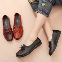 【35-41】Νέα μόδα δέρμα μαλακά παπούτσια casual μονή φλατ